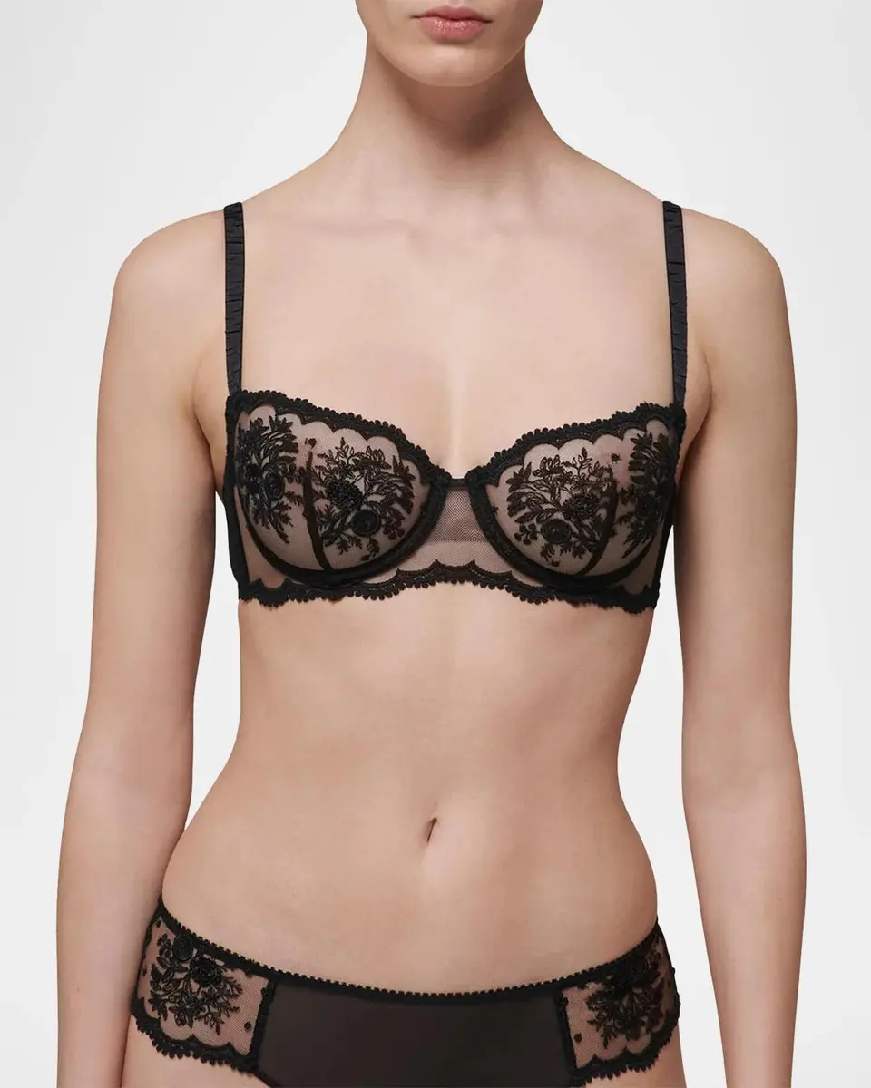 Simone Pérèle Intrigue Floral-Embroidered Demi Bra | Thumbnail 2 Simone Pérèle Intrigue Floral-Embroidered Demi Bra | Thumbnail 2