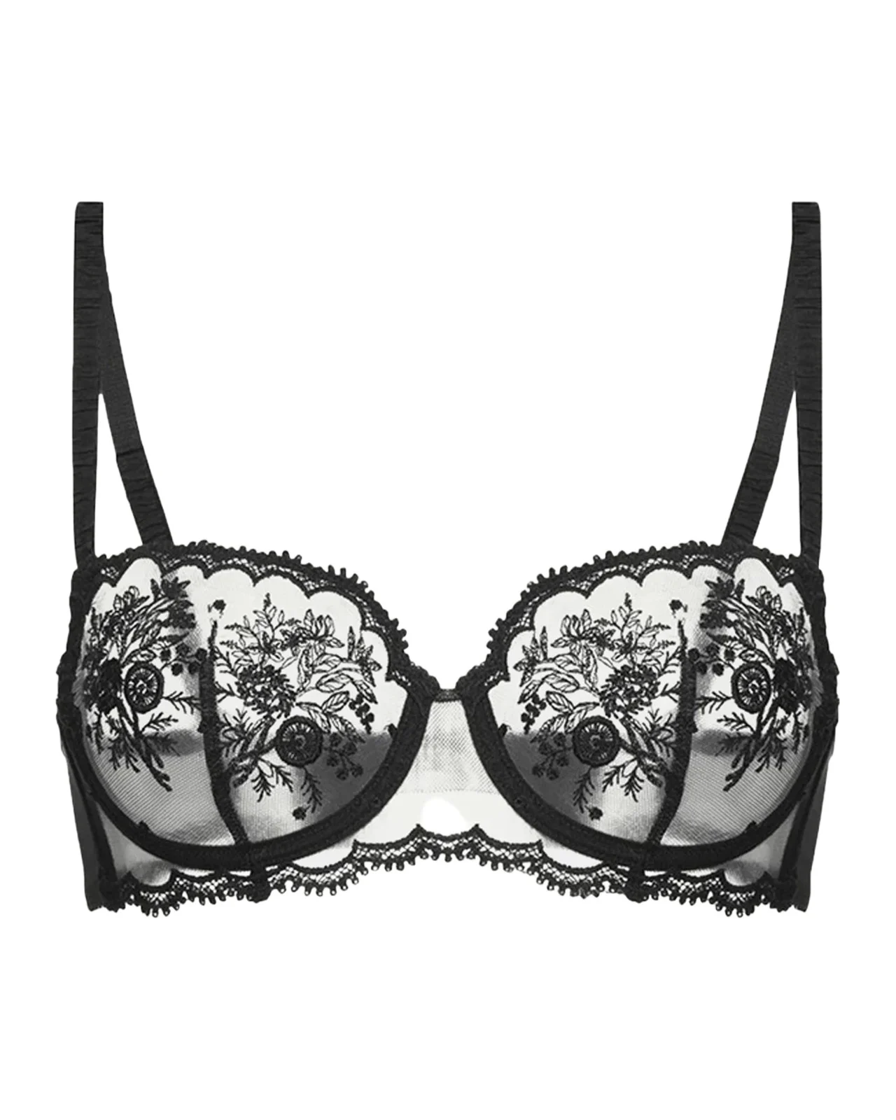 Simone Pérèle Intrigue Floral-Embroidered Demi Bra