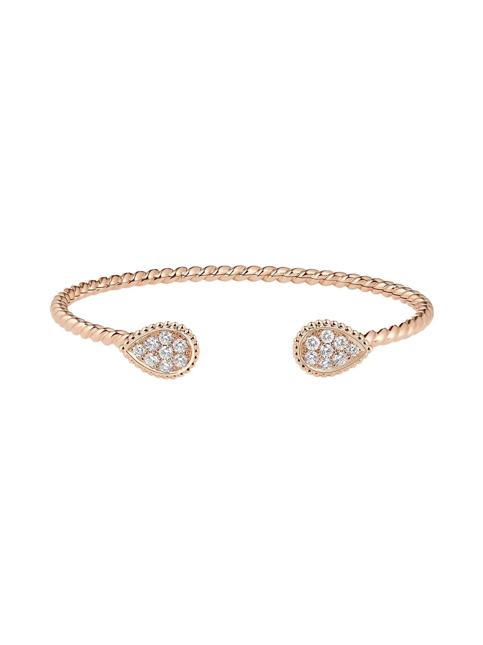 Boucheron 18K Rose Gold Serpent Boheme Bracelet with Diamonds