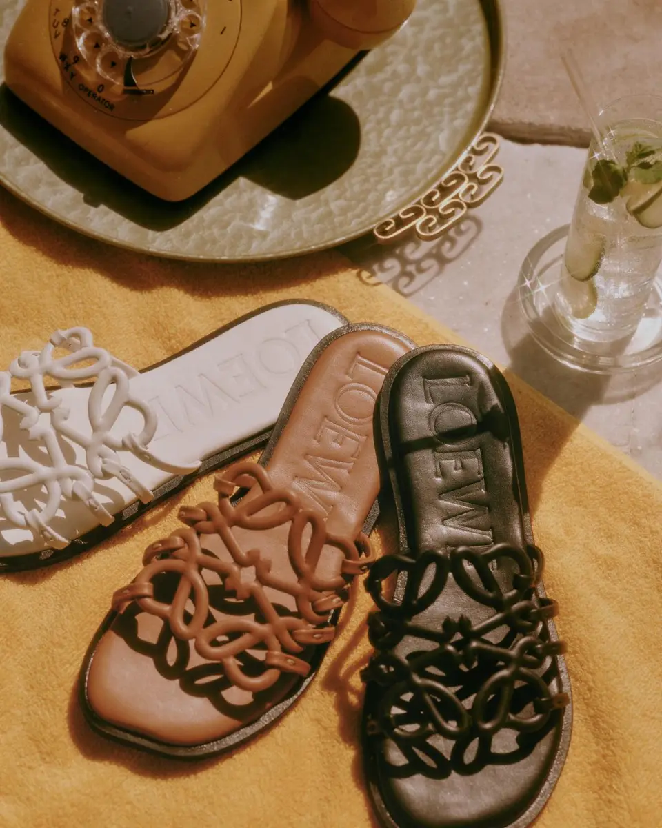 Loewe Petal Leather Anagram Slide Sandals | Thumbnail 5 Loewe Petal Leather Anagram Slide Sandals | Thumbnail 5