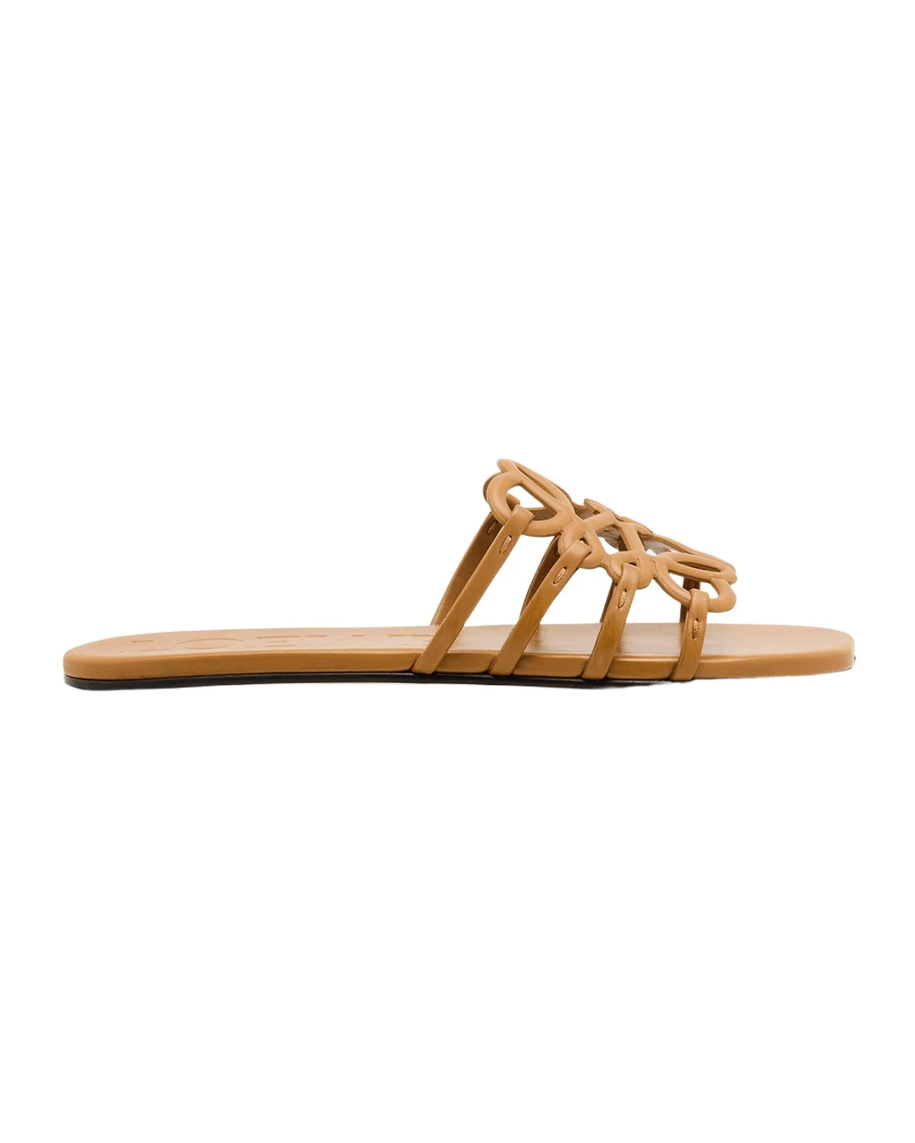 Petal Leather Anagram Slide Sandals Petal Leather Anagram Slide Sandals