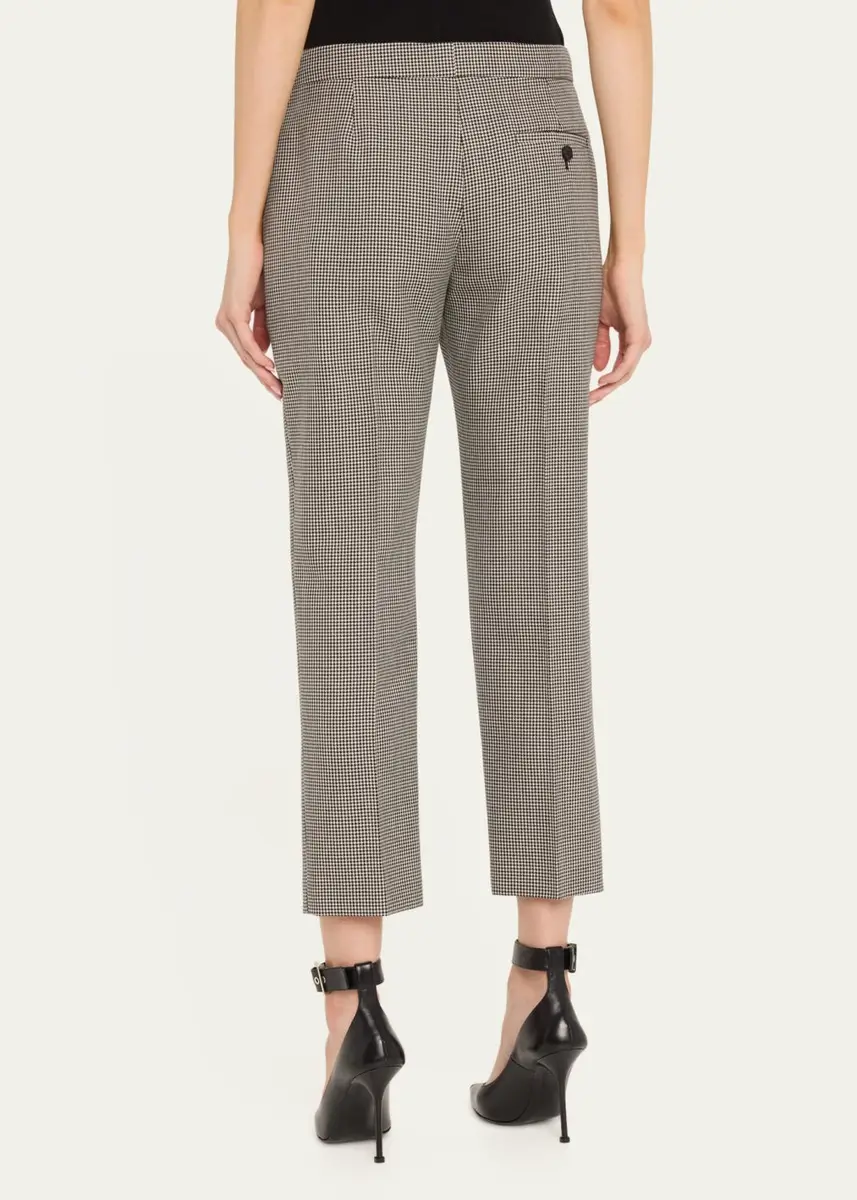 Alexander McQueen Mid-Rise Straight-Leg Houndstooth Trousers | Thumbnail 3 Alexander McQueen Mid-Rise Straight-Leg Houndstooth Trousers | Thumbnail 3