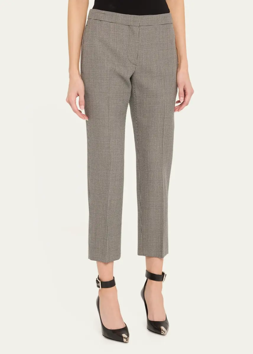 Alexander McQueen Mid-Rise Straight-Leg Houndstooth Trousers | Thumbnail 4 Alexander McQueen Mid-Rise Straight-Leg Houndstooth Trousers | Thumbnail 4