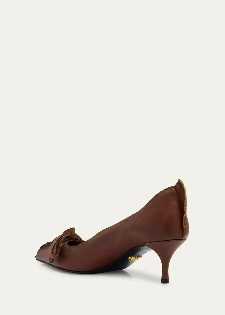 Prada Distressed Leather Pointed-Toe Pumps | Thumbnail 8 Prada Distressed Leather Pointed-Toe Pumps | Thumbnail 8