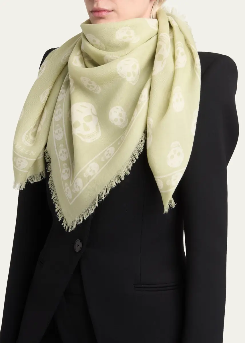 Alexander McQueen Classic Skull Wool Scarf | Thumbnail 3 Alexander McQueen Classic Skull Wool Scarf | Thumbnail 3