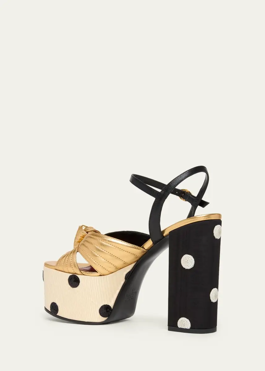 Valentino Garavani 125mm VLogo Crasher Sequined Polka Dot Leather Platform Sandals | Thumbnail 2 Valentino Garavani 125mm VLogo Crasher Sequined Polka Dot Leather Platform Sandals | Thumbnail 2
