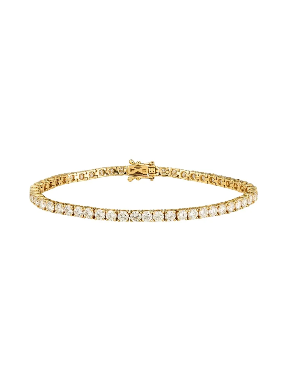 18K Yellow Gold Large Hepburn Diamond Tennis Bracelet