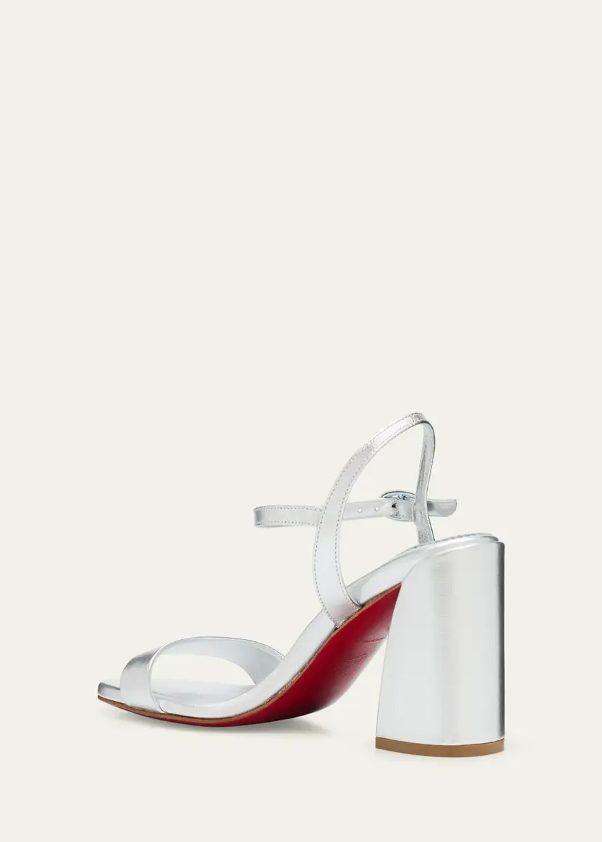 Christian Louboutin 85mm Jane Metallic Leather Ankle-Strap Sandals | Thumbnail 2 Christian Louboutin 85mm Jane Metallic Leather Ankle-Strap Sandals | Thumbnail 2