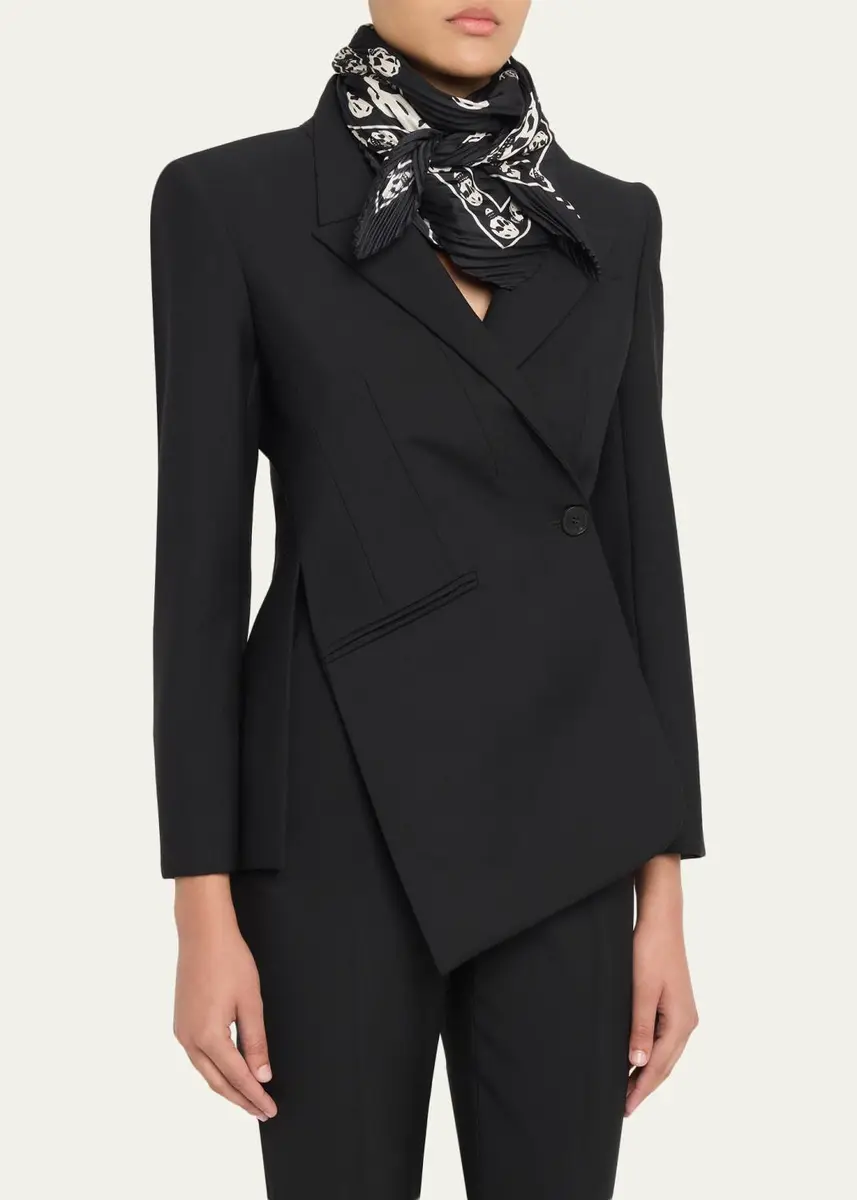 Alexander McQueen Pleated Silk Skull Scarf | Thumbnail 3 Alexander McQueen Pleated Silk Skull Scarf | Thumbnail 3