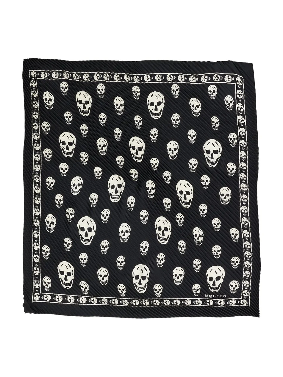 Pleated Silk Skull Scarf Pleated Silk Skull Scarf