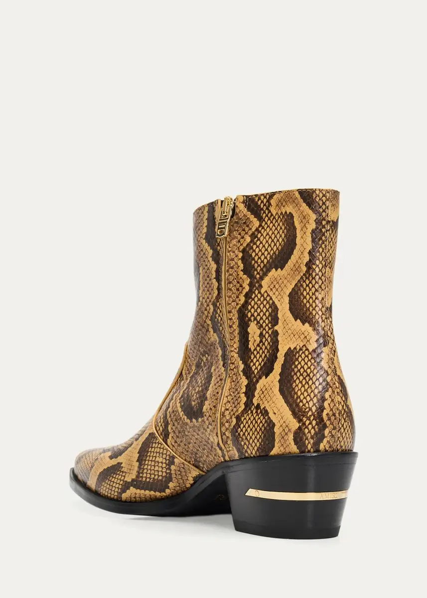 AMIRI Men's Python-Embossed Leather Ankle Boots | Thumbnail 4