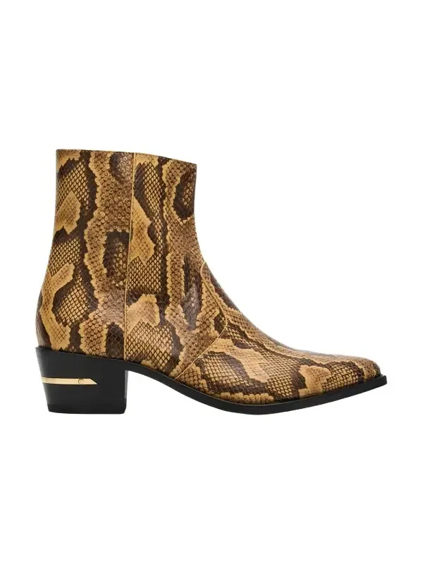 AMIRI Men's Python-Embossed Leather Ankle Boots
