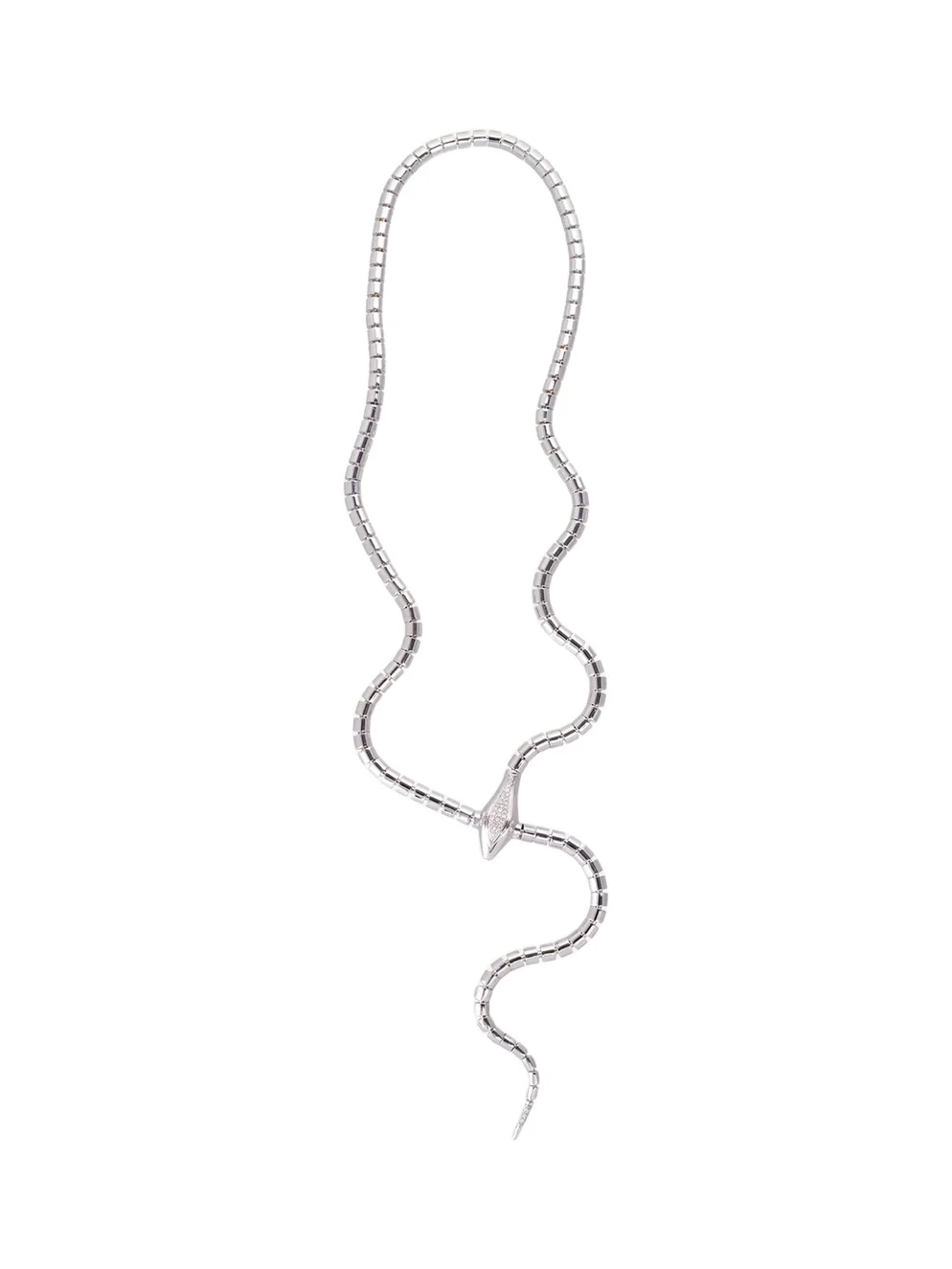 18K White Gold Wrap Around Snake Lariat with Diamonds 18K White Gold Wrap Around Snake Lariat with Diamonds