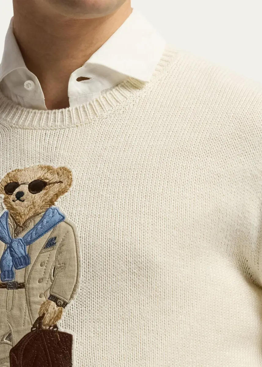 Ralph Lauren Purple Label Men's Polo Bear Silk-Linen Sweater | Thumbnail 5 Ralph Lauren Purple Label Men's Polo Bear Silk-Linen Sweater | Thumbnail 5
