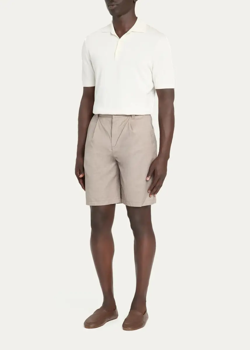 Frescobol Carioca Men's Wool Pleated Bermuda Shorts | Thumbnail 2 Frescobol Carioca Men's Wool Pleated Bermuda Shorts | Thumbnail 2
