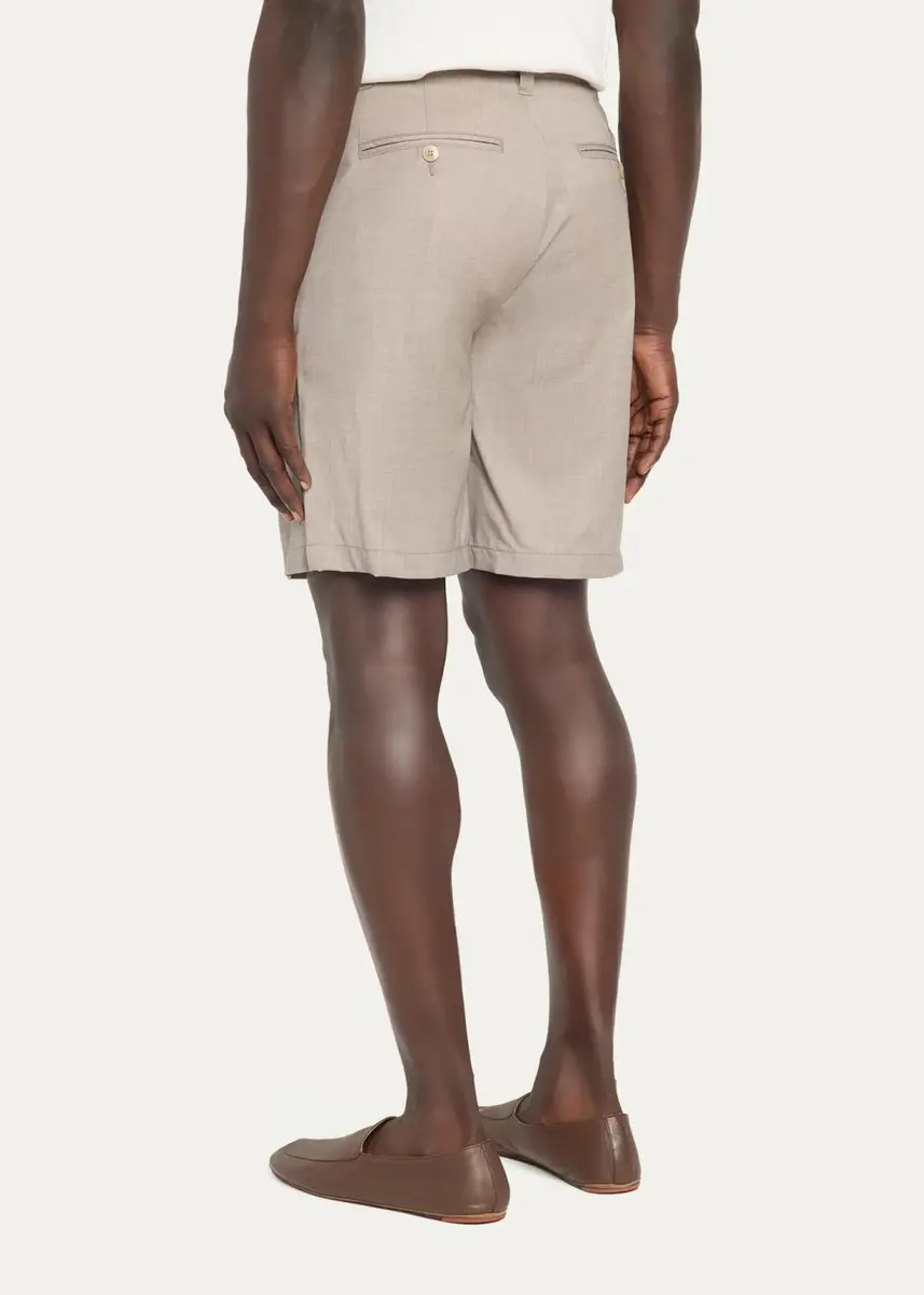 Frescobol Carioca Men's Wool Pleated Bermuda Shorts | Thumbnail 3 Frescobol Carioca Men's Wool Pleated Bermuda Shorts | Thumbnail 3