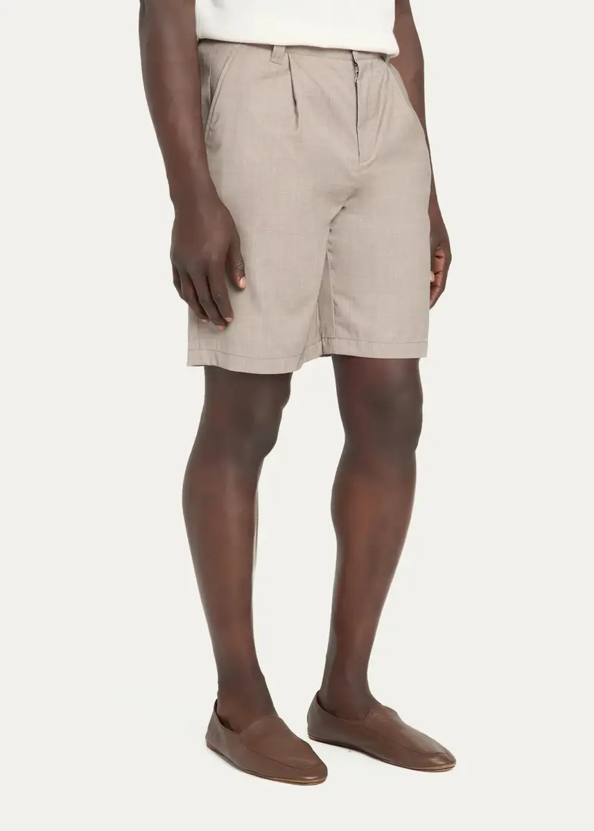 Frescobol Carioca Men's Wool Pleated Bermuda Shorts | Thumbnail 4 Frescobol Carioca Men's Wool Pleated Bermuda Shorts | Thumbnail 4