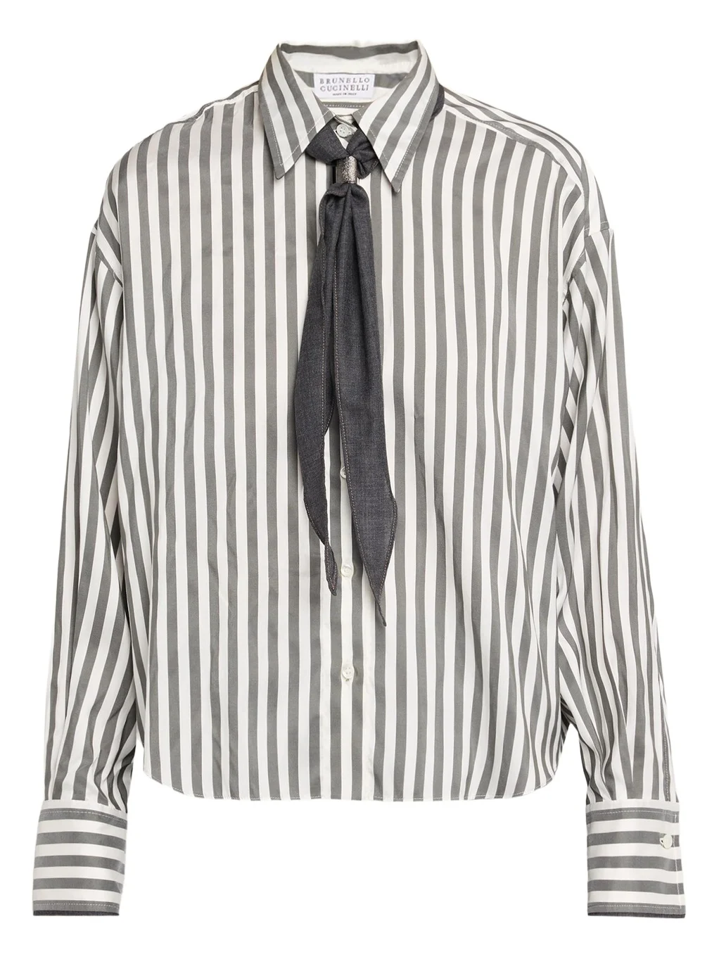 Wide Silk Stripe Button-Down Shirt Wide Silk Stripe Button-Down Shirt