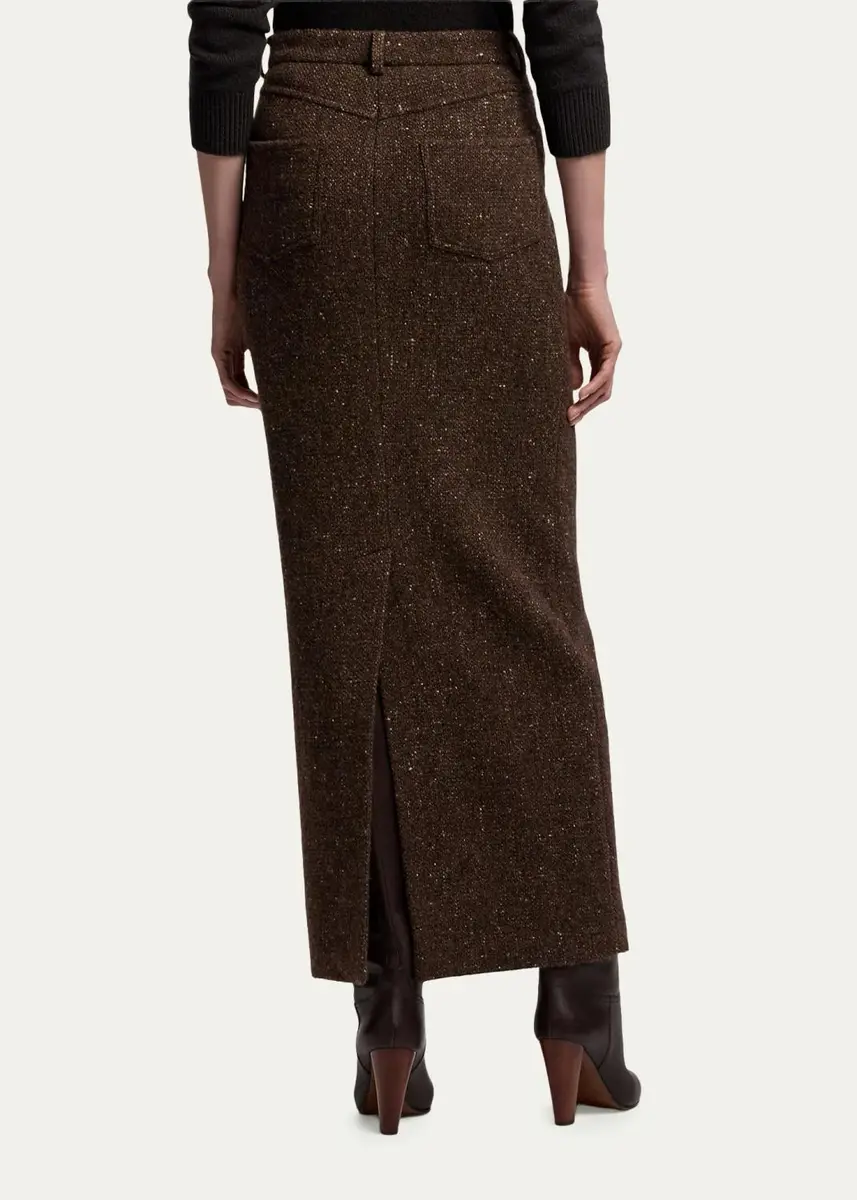 Ralph Lauren Collection Fontaine Wool-Blend Donegal Tweed Skirt | Thumbnail 3