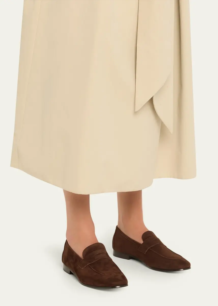Bougeotte Suede Penny Loafers | Thumbnail 2 Bougeotte Suede Penny Loafers | Thumbnail 2