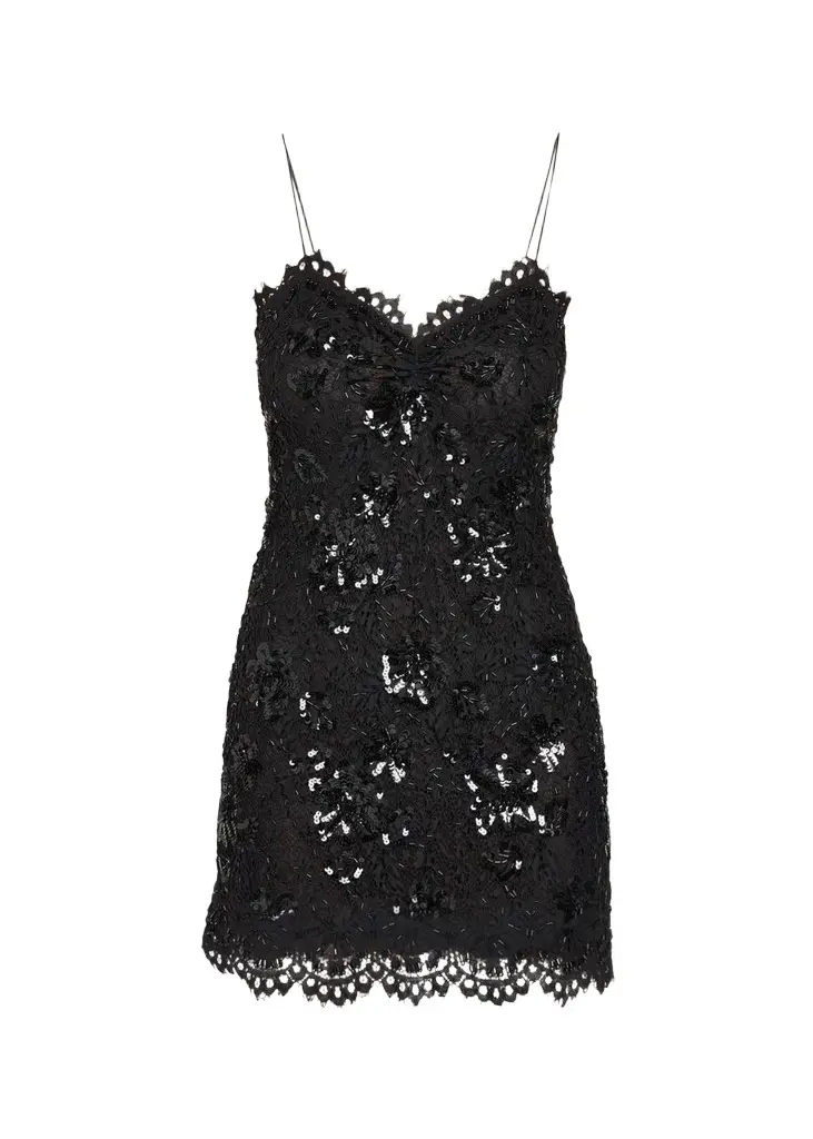 Jetta Sequined Floral Lace Mini Dress Jetta Sequined Floral Lace Mini Dress
