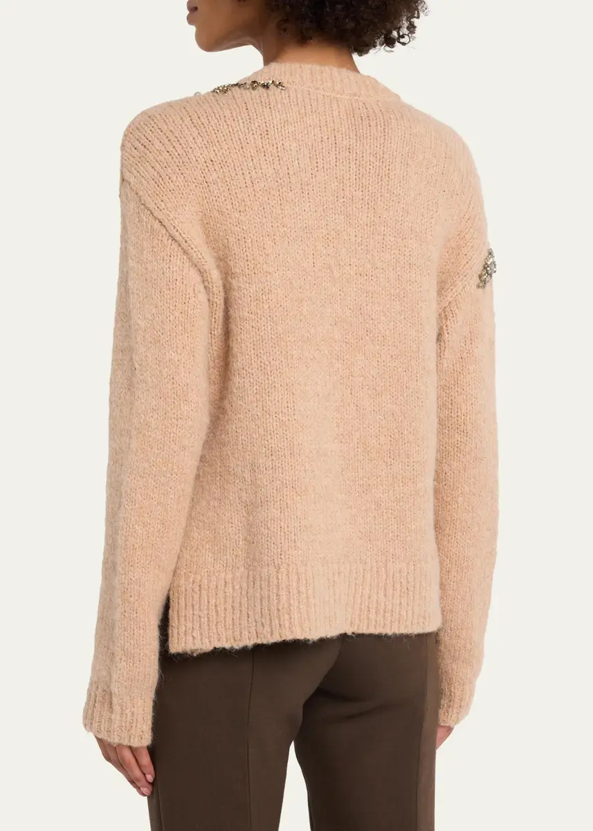 Cinq à Sept Crystal Lace Crewneck Sweater | Thumbnail 3 Cinq à Sept Crystal Lace Crewneck Sweater | Thumbnail 3