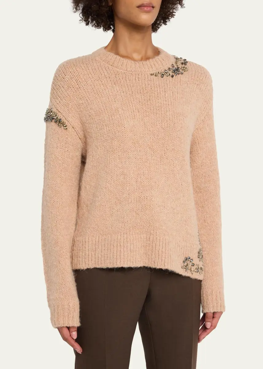 Cinq à Sept Crystal Lace Crewneck Sweater | Thumbnail 4 Cinq à Sept Crystal Lace Crewneck Sweater | Thumbnail 4