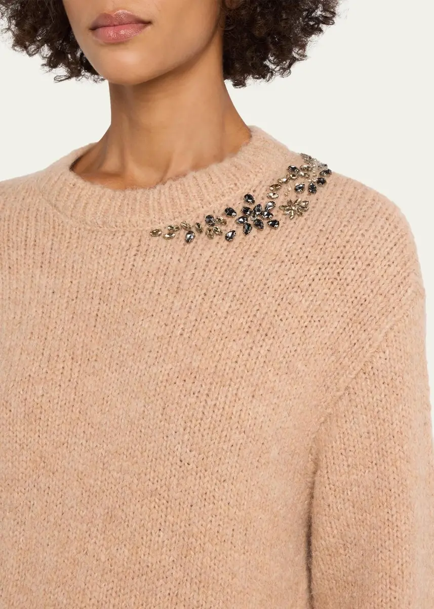 Cinq à Sept Crystal Lace Crewneck Sweater | Thumbnail 5 Cinq à Sept Crystal Lace Crewneck Sweater | Thumbnail 5