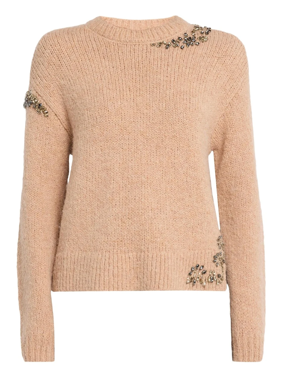 Cinq à Sept Crystal Lace Crewneck Sweater