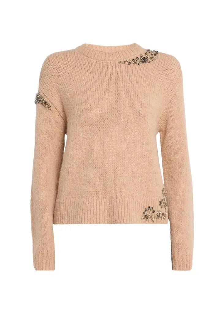 Cinq à Sept Crystal Lace Crewneck Sweater