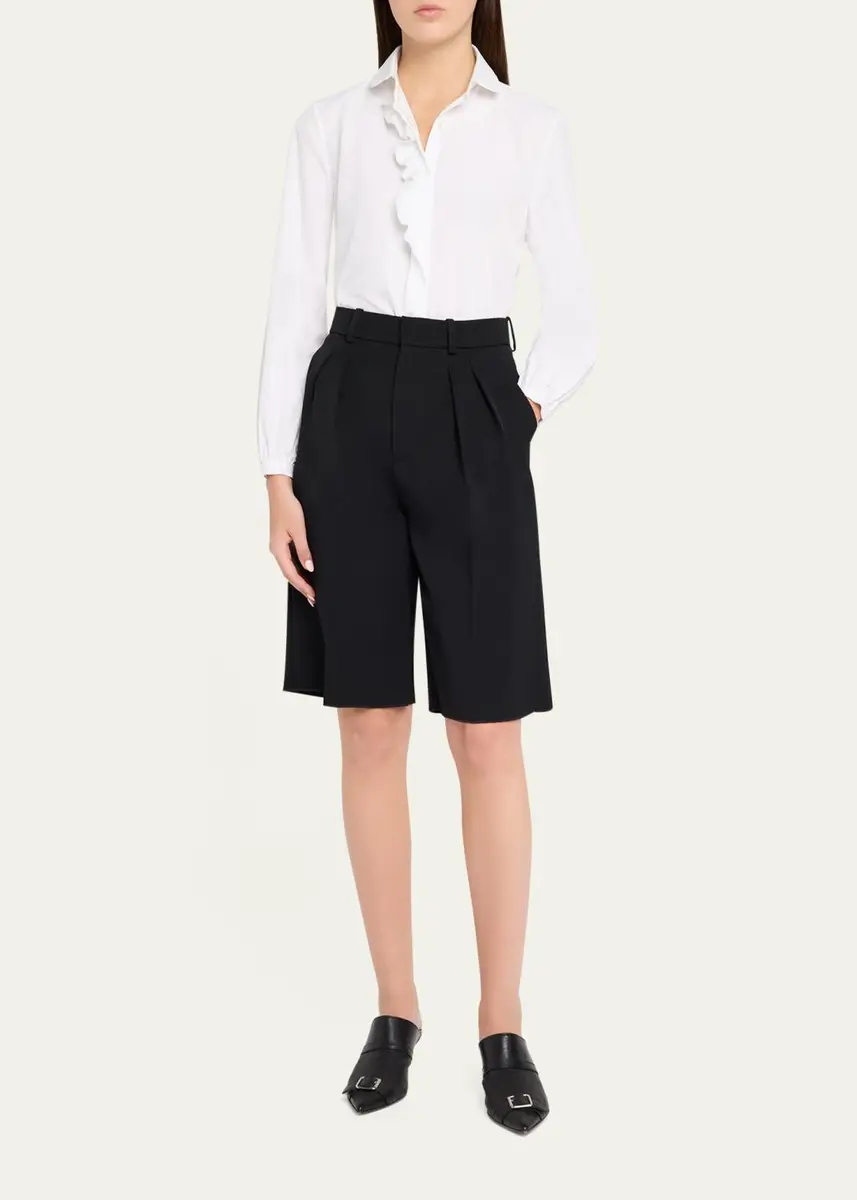 R13 Shrunken Ruffle-Trim Cotton Poplin Shirt | Thumbnail 2 R13 Shrunken Ruffle-Trim Cotton Poplin Shirt | Thumbnail 2