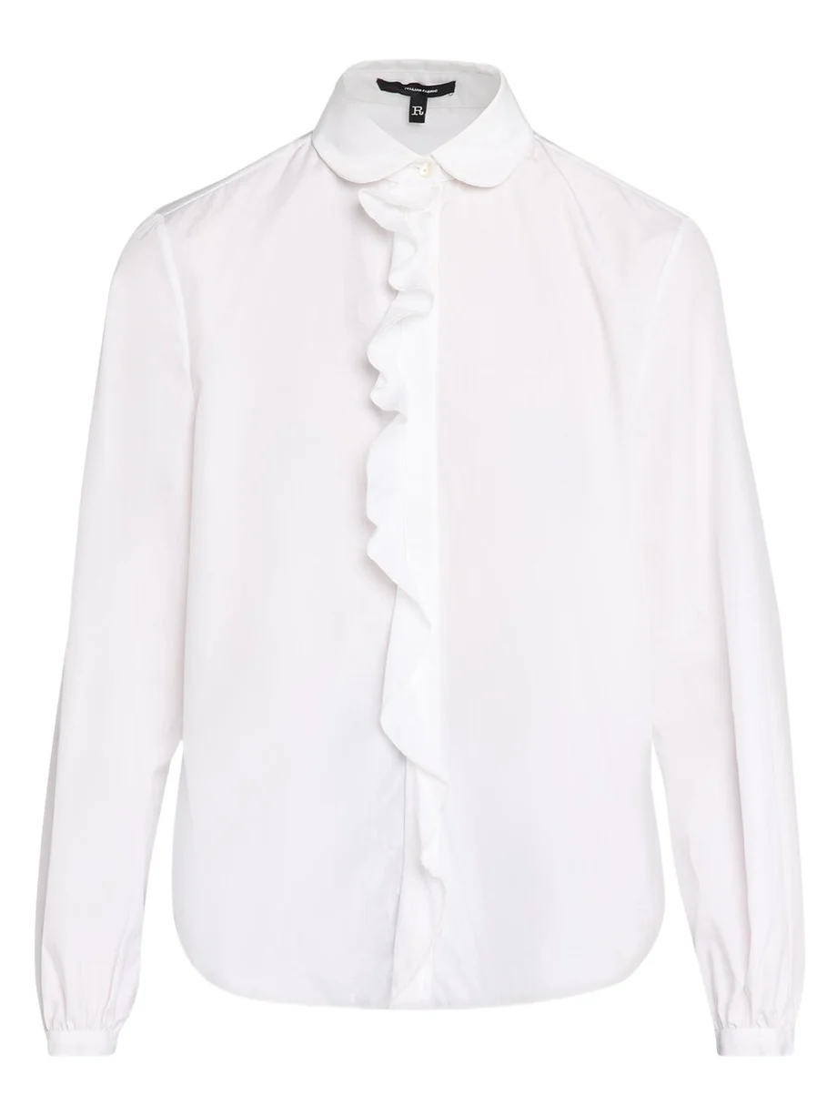 Shrunken Ruffle-Trim Cotton Poplin Shirt Shrunken Ruffle-Trim Cotton Poplin Shirt