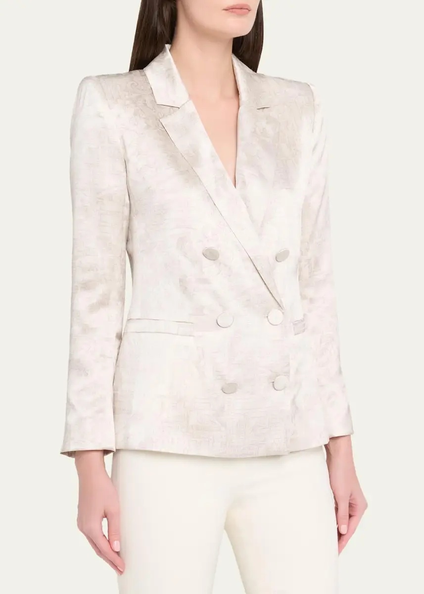 L'Agence Sena Double-Breasted Silk Blazer | Thumbnail 4 L'Agence Sena Double-Breasted Silk Blazer | Thumbnail 4