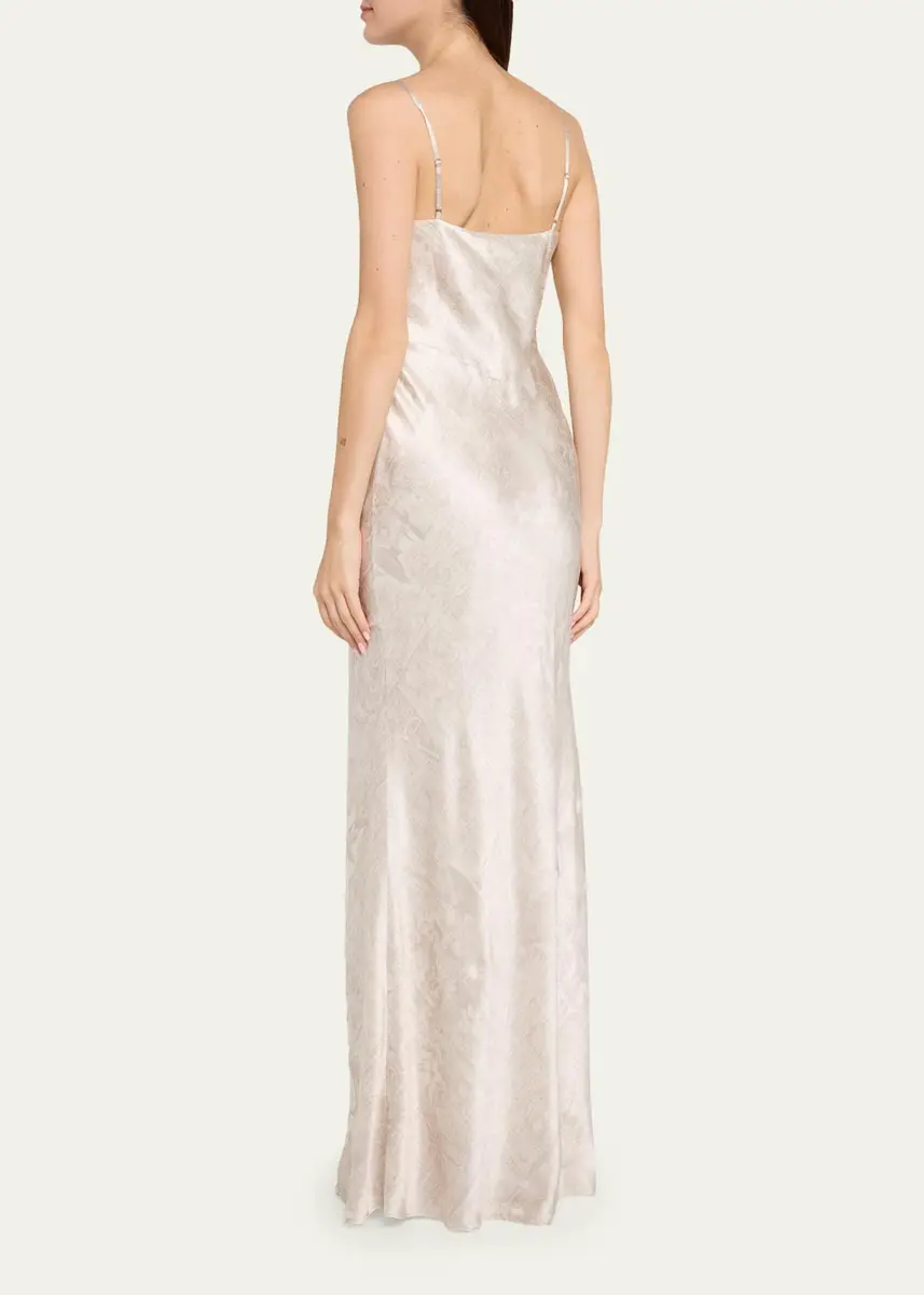 L'Agence Serita V-Neck Silk Maxi Dress | Thumbnail 3