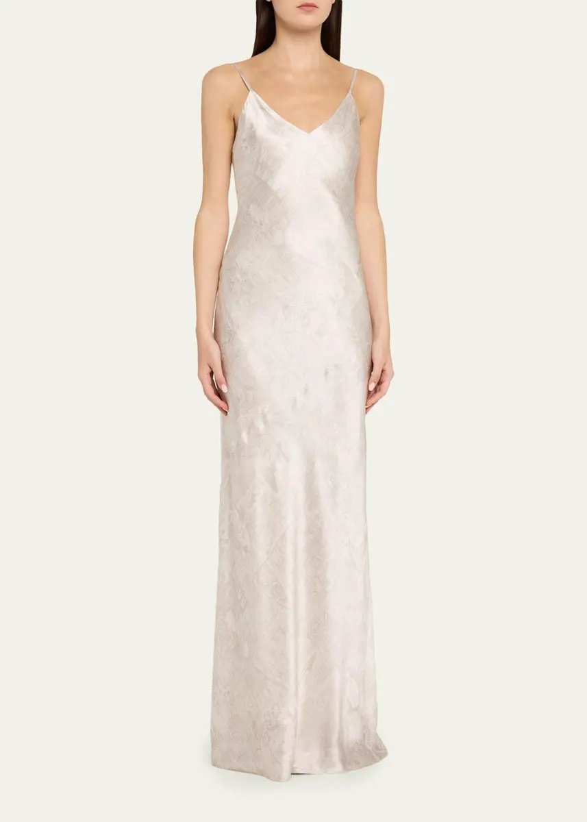 L'Agence Serita V-Neck Silk Maxi Dress | Thumbnail 4