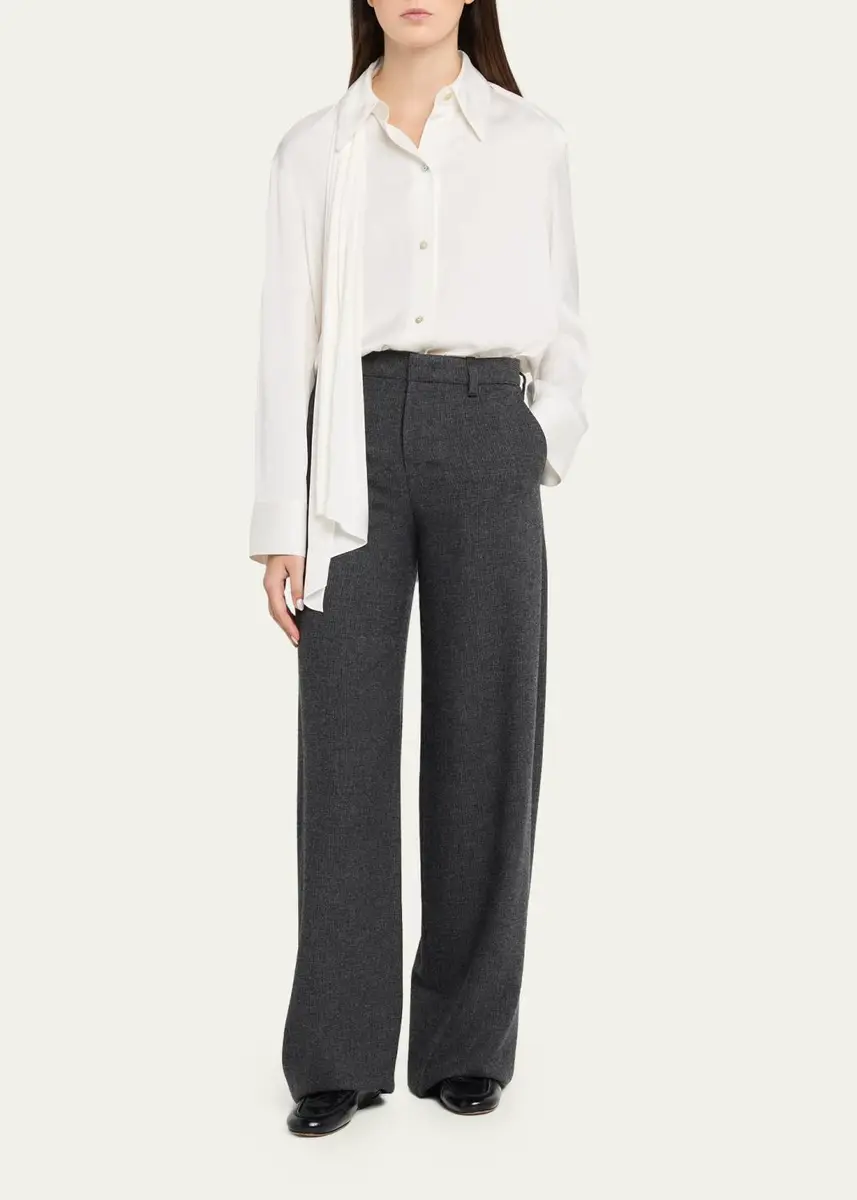 Vince Micro Houndstooth Wide-Leg Trousers | Thumbnail 2