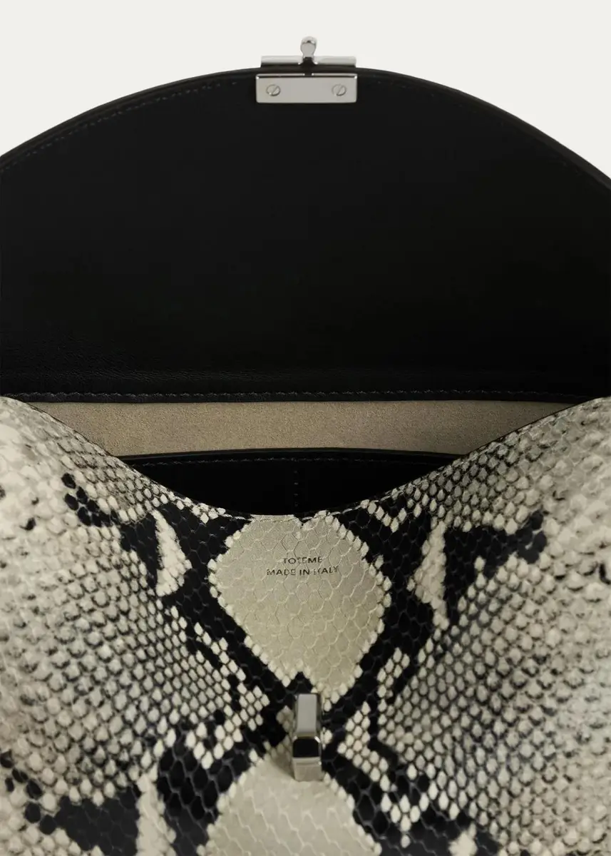 TOTEME T-Lock Python-Print Leather Clutch Bag | Thumbnail 3 TOTEME T-Lock Python-Print Leather Clutch Bag | Thumbnail 3