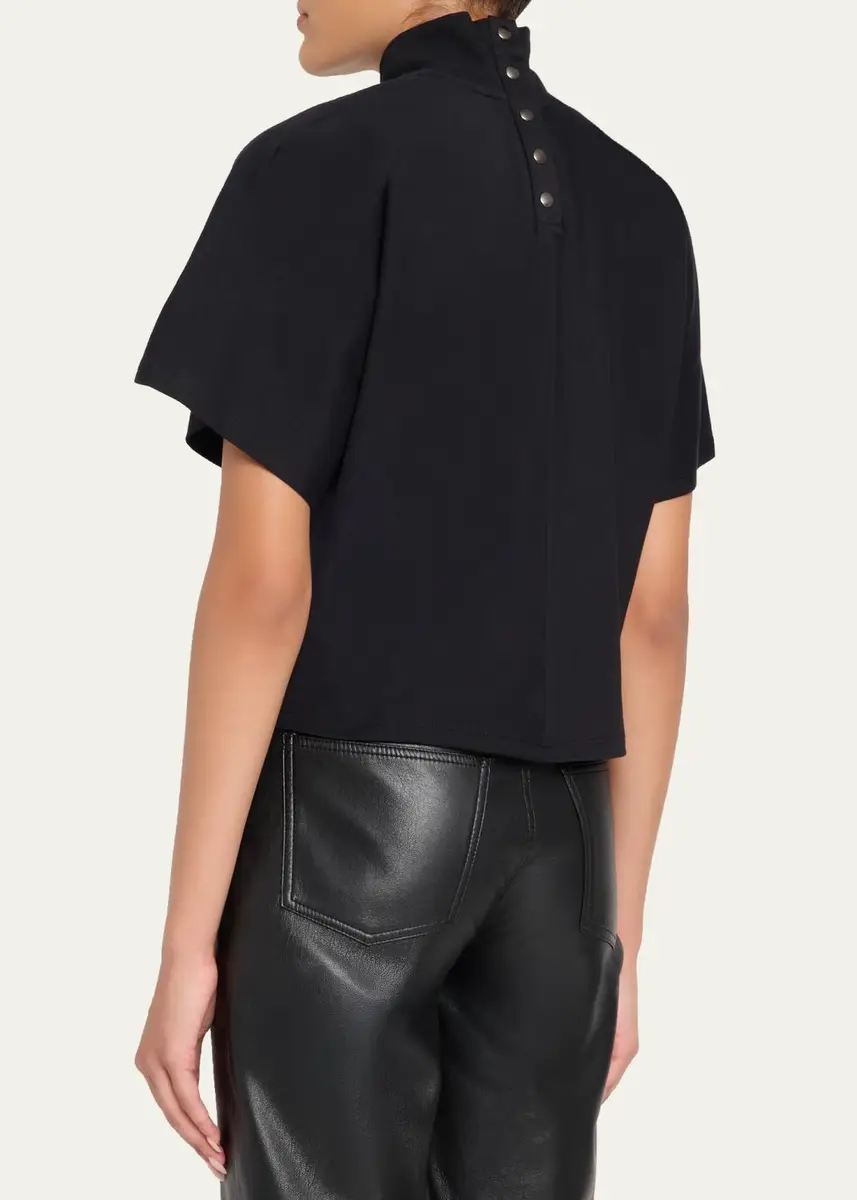 MAJESTIC FILATURES Mock-Neck Supima Cotton Shirt | Thumbnail 3 MAJESTIC FILATURES Mock-Neck Supima Cotton Shirt | Thumbnail 3