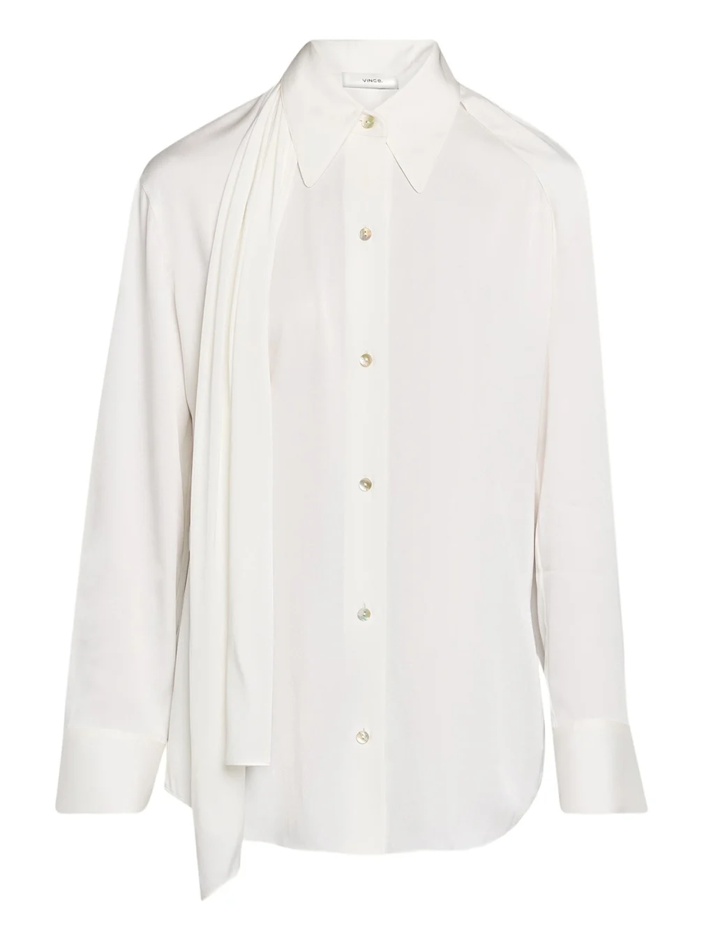 Draped Scarf Silk-Blend Shirt Draped Scarf Silk-Blend Shirt
