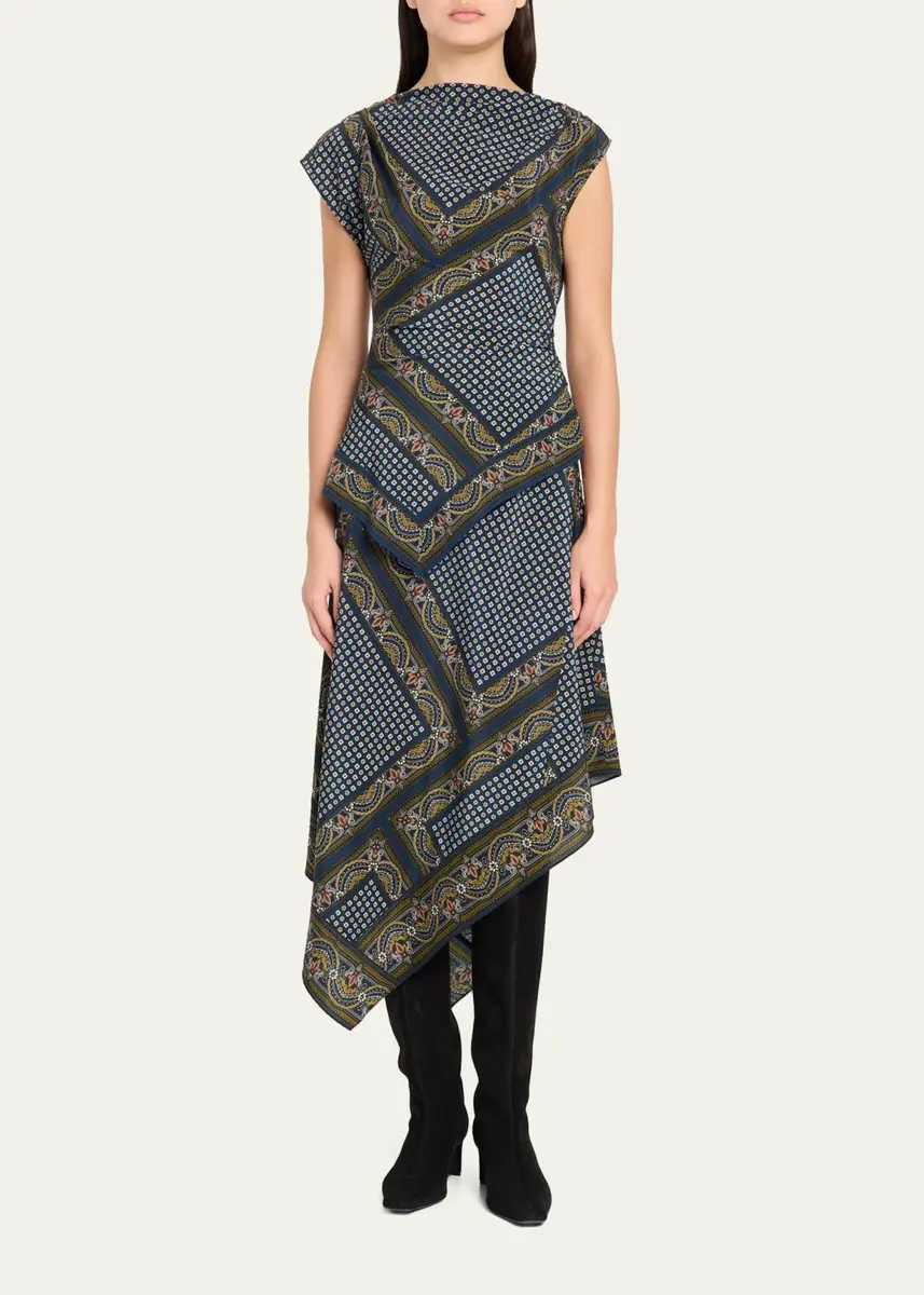 Veronica Beard Yvonne Paisley Silk-Blend Asymmetric Top | Thumbnail 2
