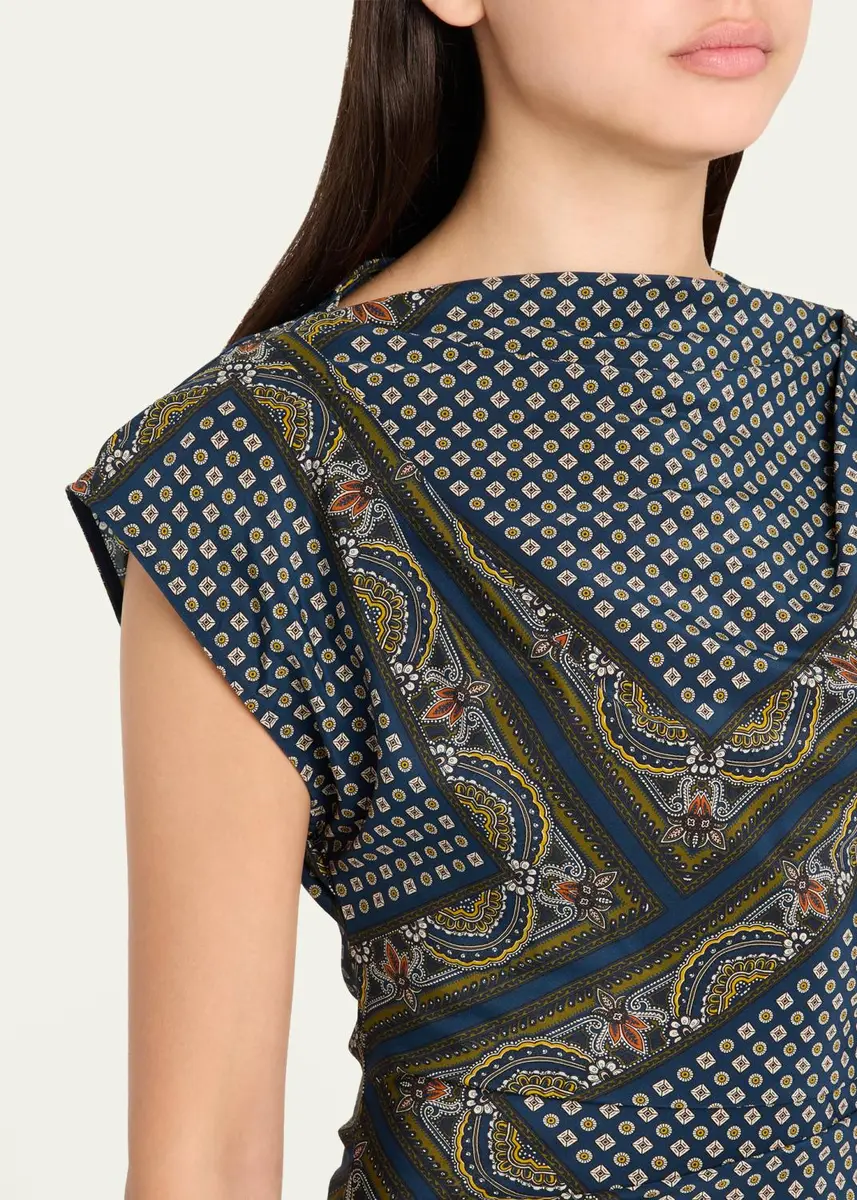 Veronica Beard Yvonne Paisley Silk-Blend Asymmetric Top | Thumbnail 5