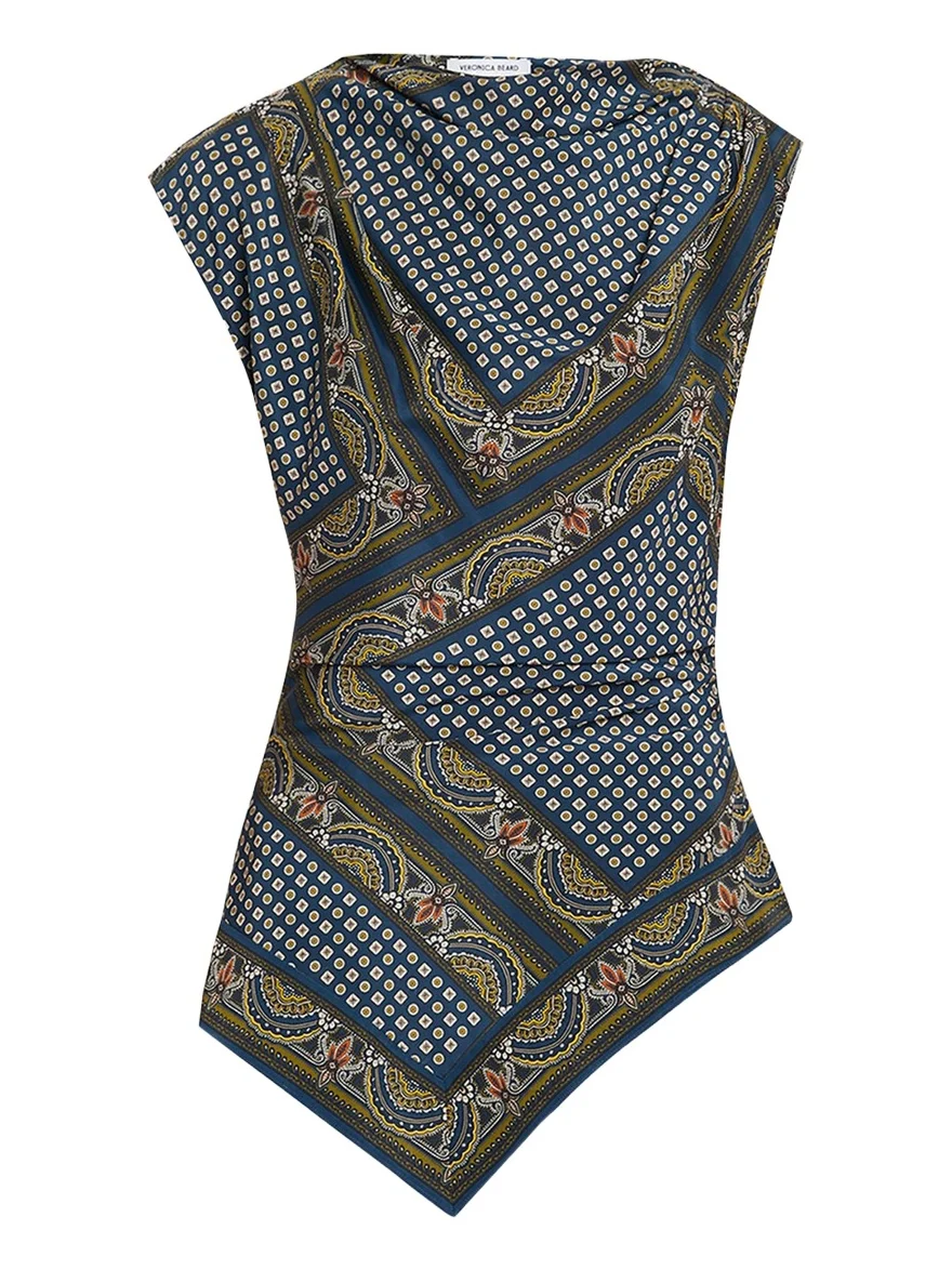 Yvonne Paisley Silk-Blend Asymmetric Top Yvonne Paisley Silk-Blend Asymmetric Top