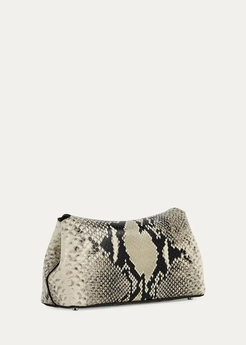 TOTEME T-Lock Mini Python-Print Leather Clutch Bag | Thumbnail 2 TOTEME T-Lock Mini Python-Print Leather Clutch Bag | Thumbnail 2