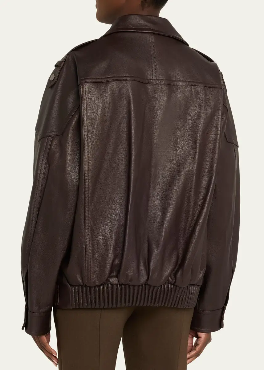 Vince Oversized Leather Aviator Jacket | Thumbnail 3 Vince Oversized Leather Aviator Jacket | Thumbnail 3