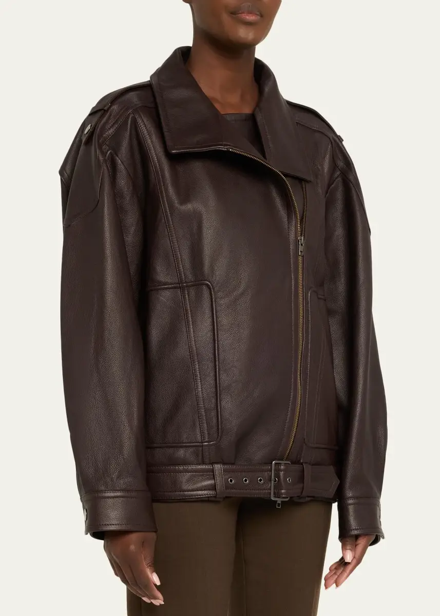 Vince Oversized Leather Aviator Jacket | Thumbnail 4 Vince Oversized Leather Aviator Jacket | Thumbnail 4