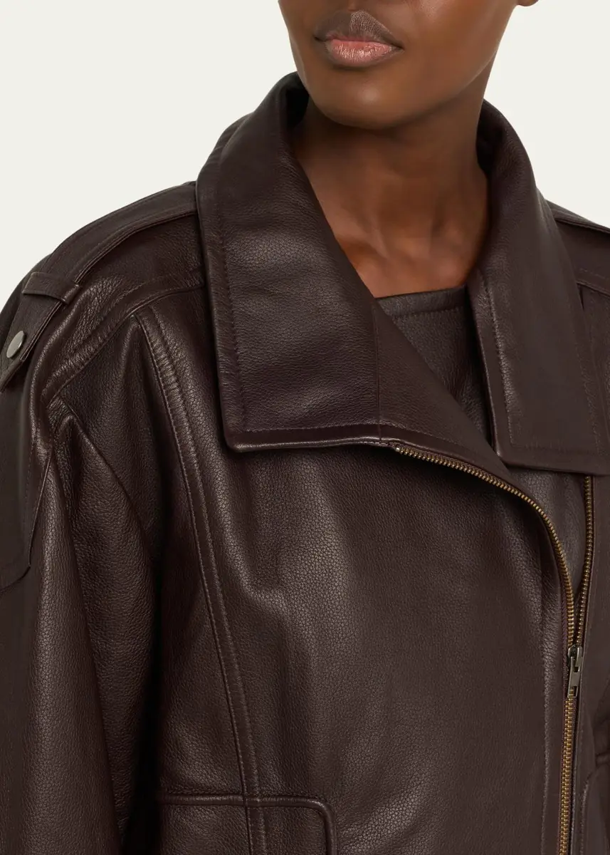 Vince Oversized Leather Aviator Jacket | Thumbnail 5 Vince Oversized Leather Aviator Jacket | Thumbnail 5