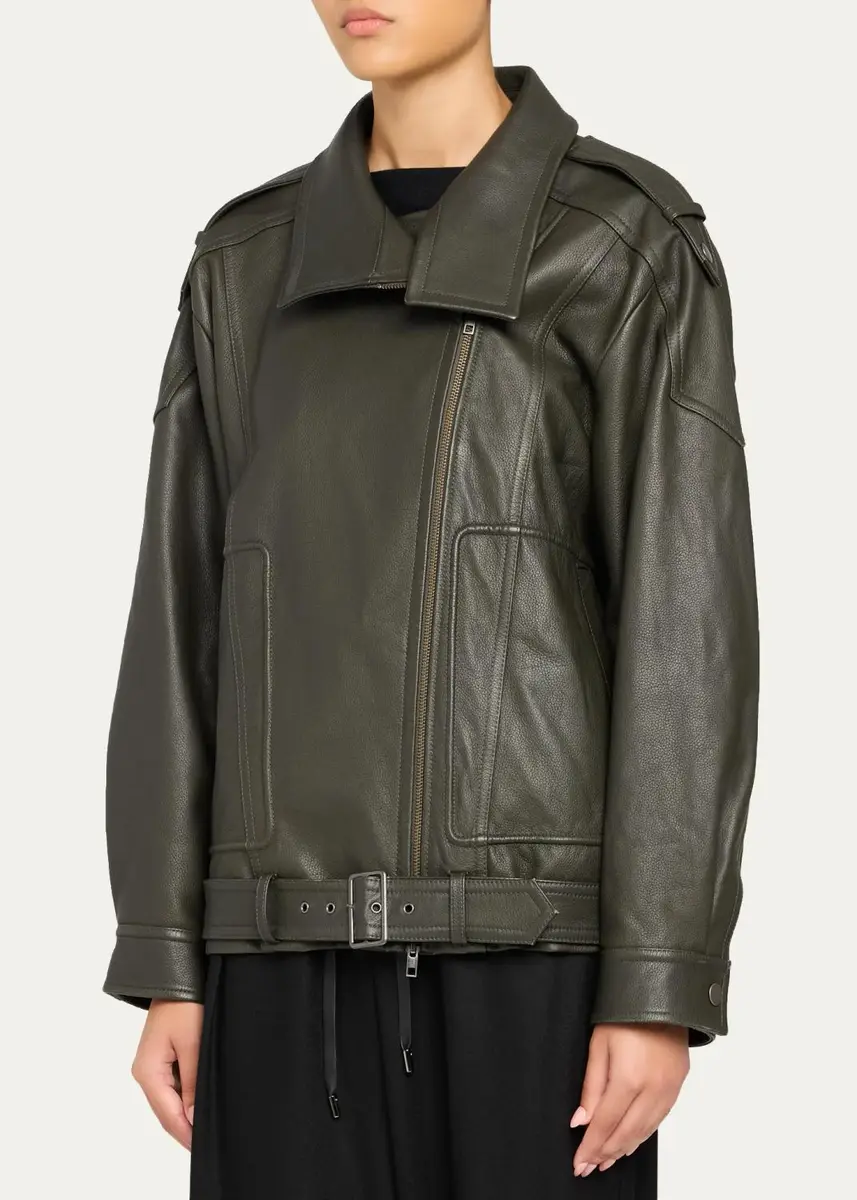 Vince Oversized Leather Aviator Jacket | Thumbnail 8 Vince Oversized Leather Aviator Jacket | Thumbnail 8