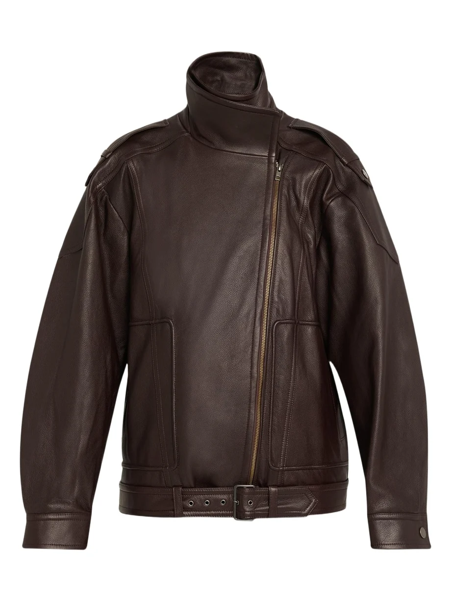Oversized Leather Aviator Jacket Oversized Leather Aviator Jacket