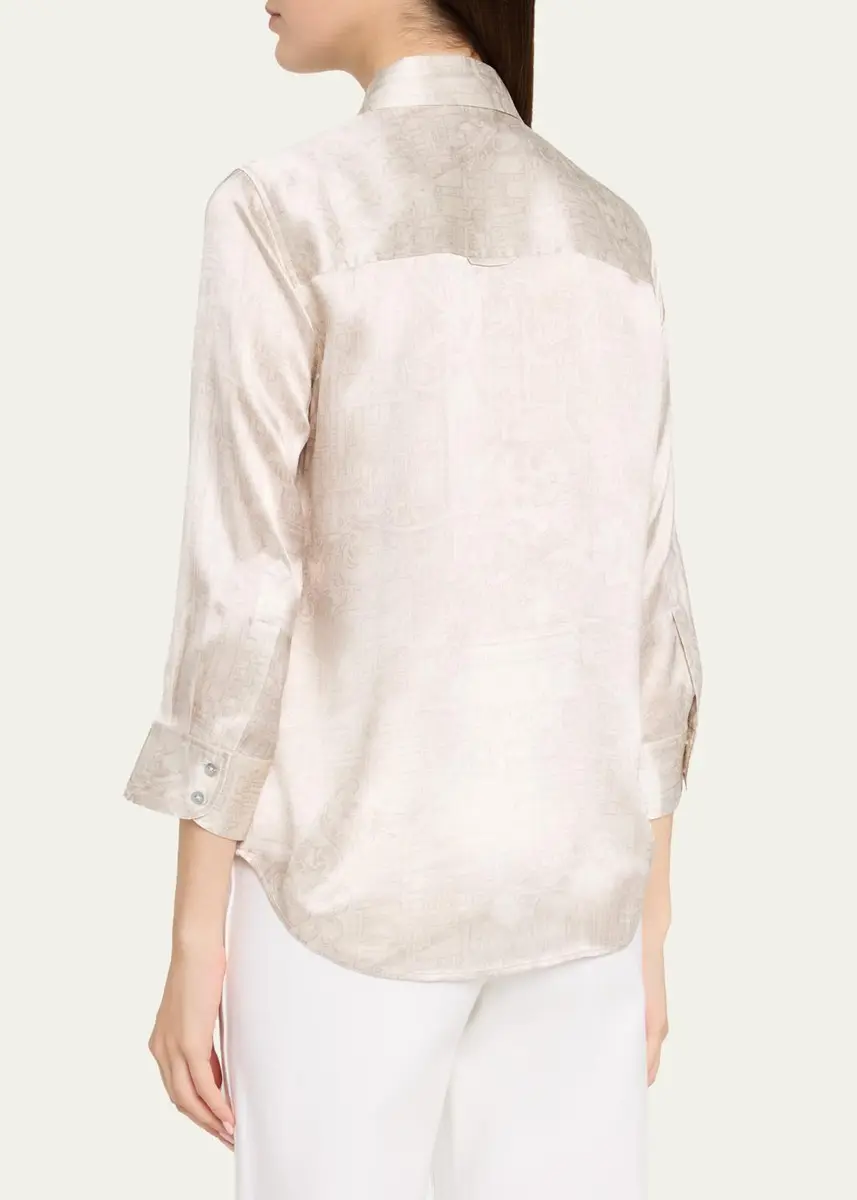 L'Agence Dani 3/4-Sleeve Silk Blouse | Thumbnail 3 L'Agence Dani 3/4-Sleeve Silk Blouse | Thumbnail 3