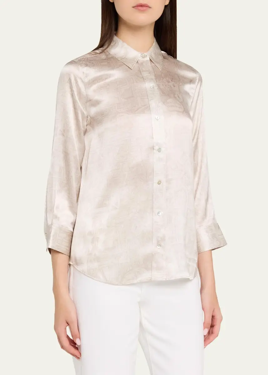 L'Agence Dani 3/4-Sleeve Silk Blouse | Thumbnail 4 L'Agence Dani 3/4-Sleeve Silk Blouse | Thumbnail 4